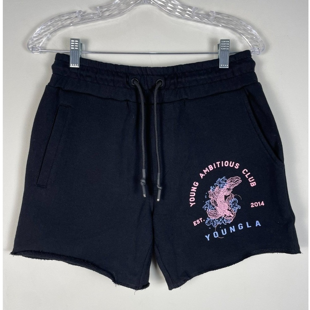 Youngla Mens Immortal Shorts Small Terry‎ Cotton Black Gym Training